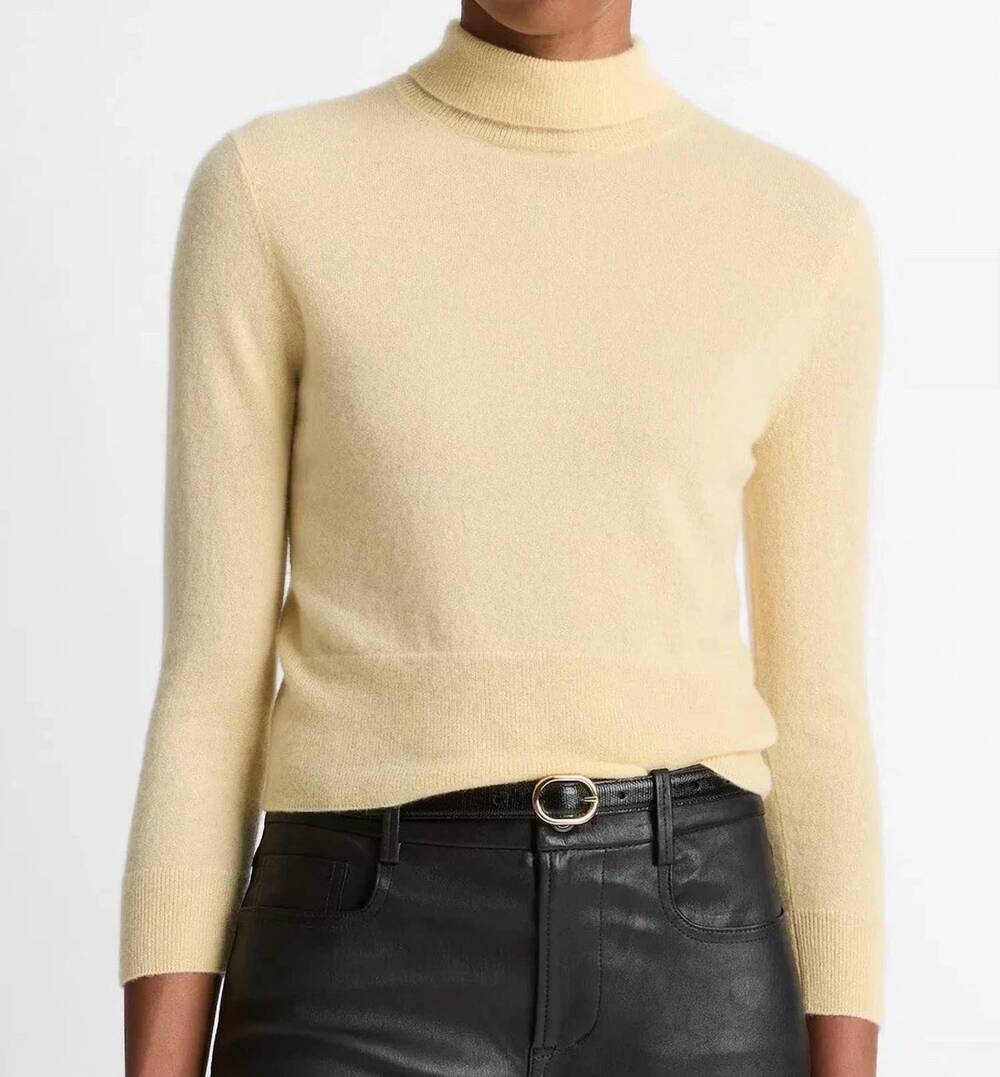 NEW VINCE mock neck sweater in yellow